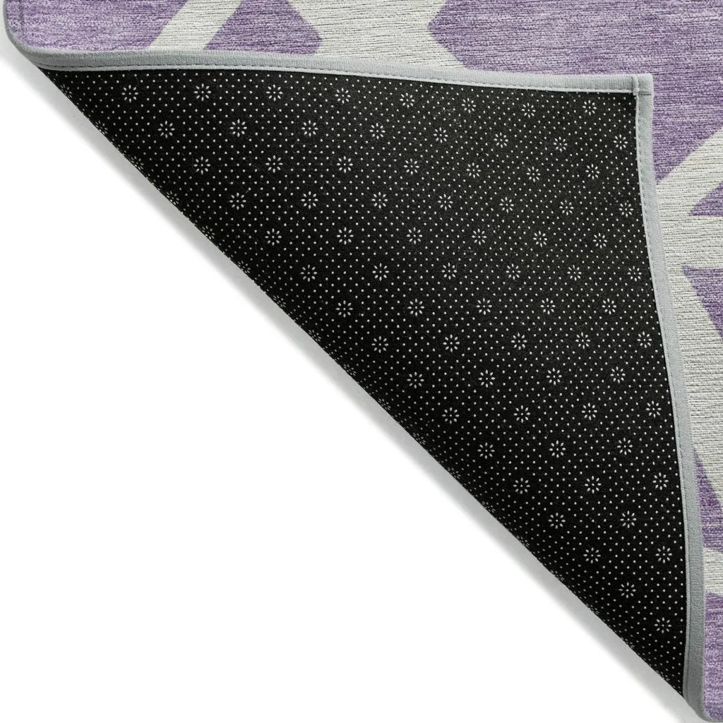 LOOMLAN Rugs Zephina Purple Washable Indoor-Outdoor Rug