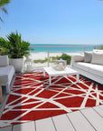 LOOMLAN Rugs Zephina Red Washable Indoor-Outdoor Rug