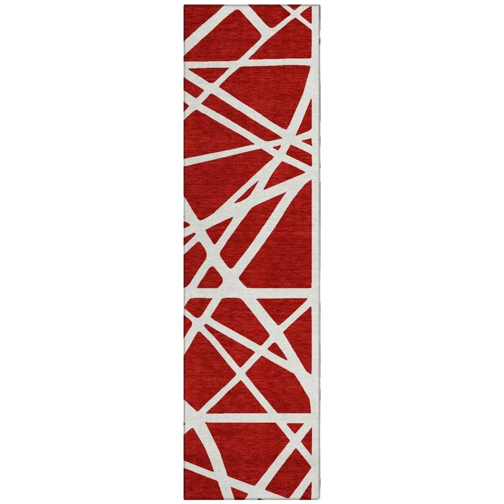 LOOMLAN Rugs Zephina Red Washable Indoor-Outdoor Rug