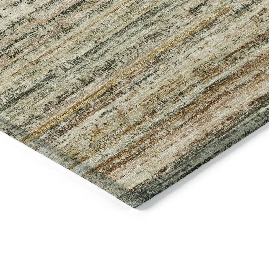LOOMLAN Rugs Zephyna Brown Washable Indoor-Outdoor Rug