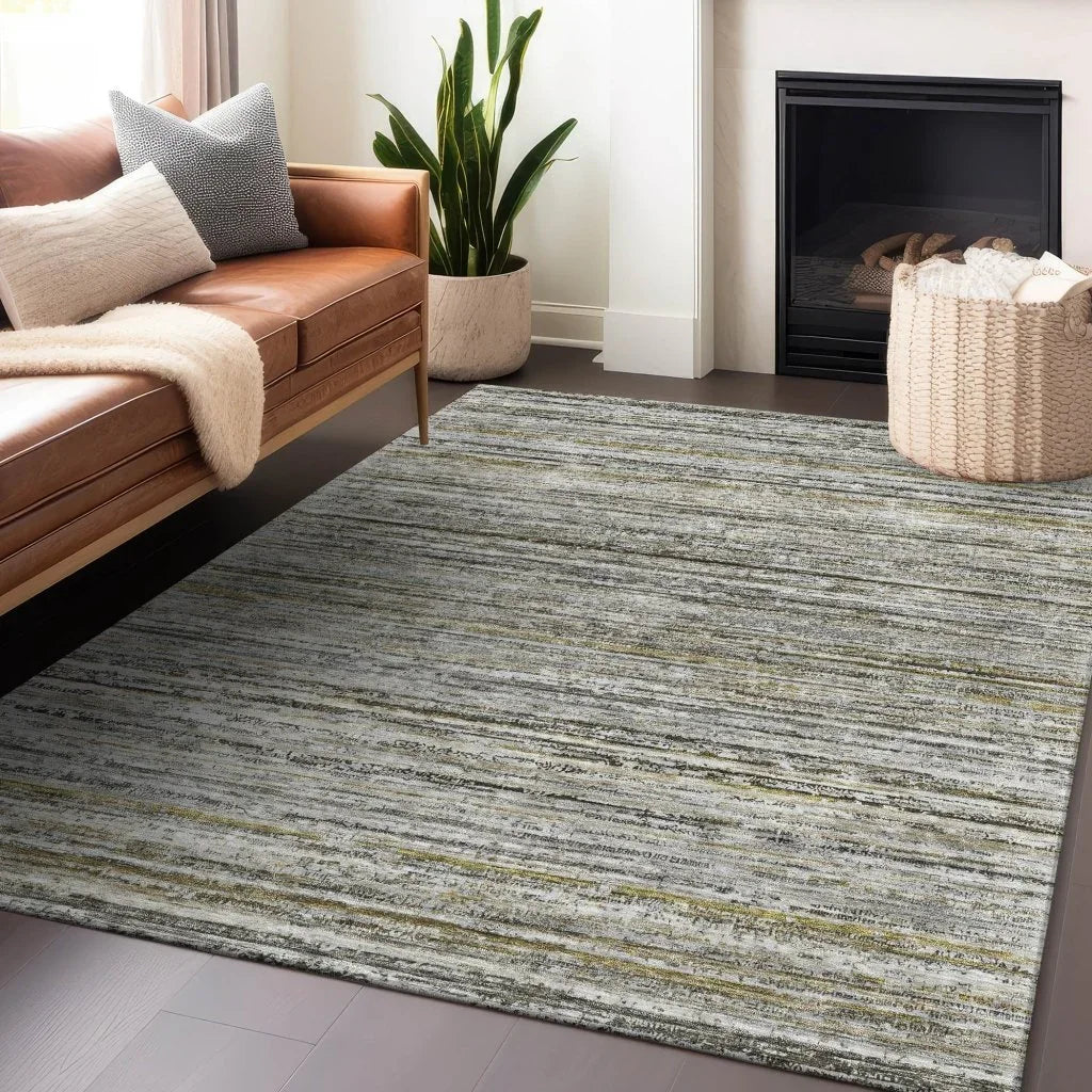 LOOMLAN Rugs Zephyna Gray Washable Indoor-Outdoor Rug