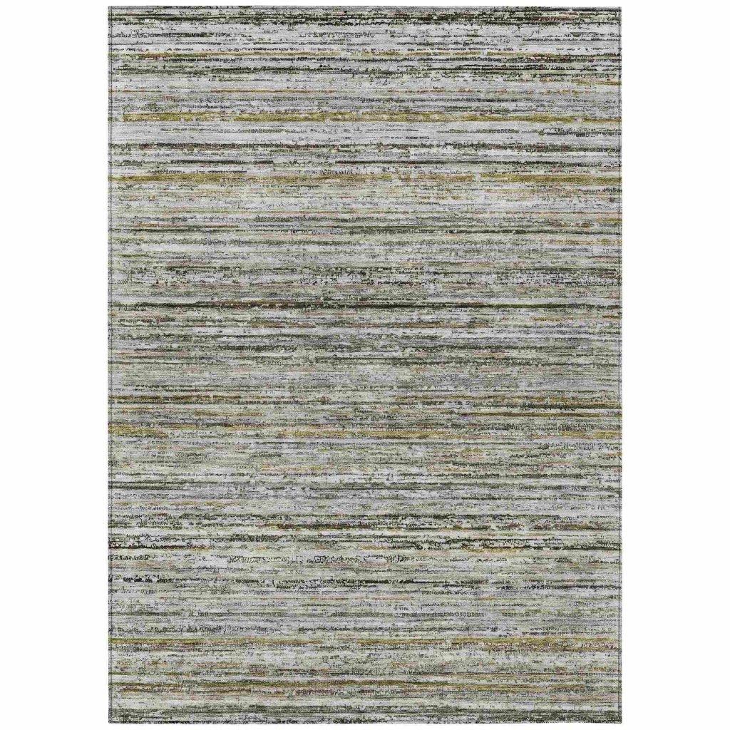 LOOMLAN Rugs Zephyna Gray Washable Indoor-Outdoor Rug