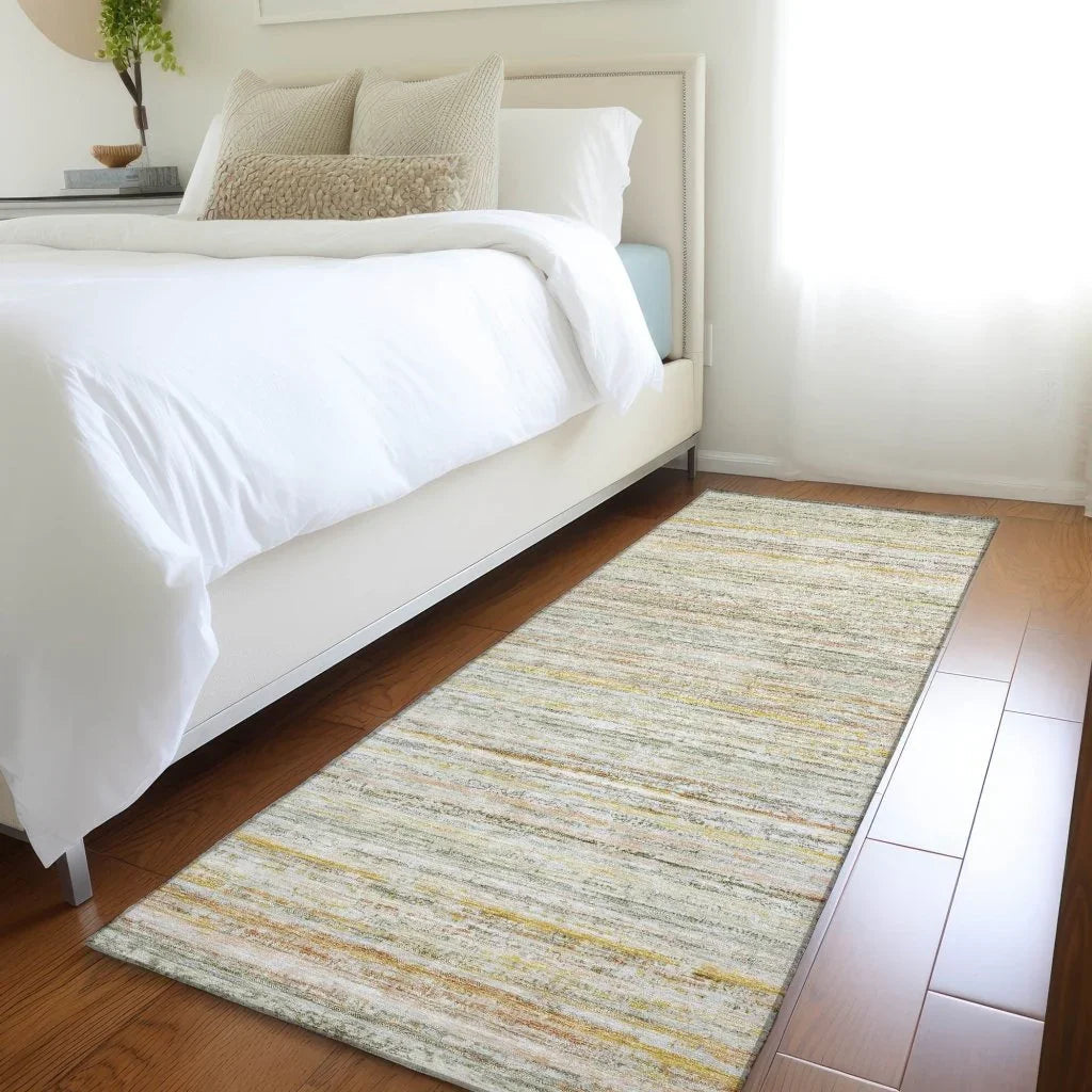 LOOMLAN Rugs Zephyna Green Washable Indoor-Outdoor Rug