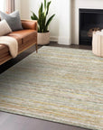 LOOMLAN Rugs Zephyna Green Washable Indoor-Outdoor Rug