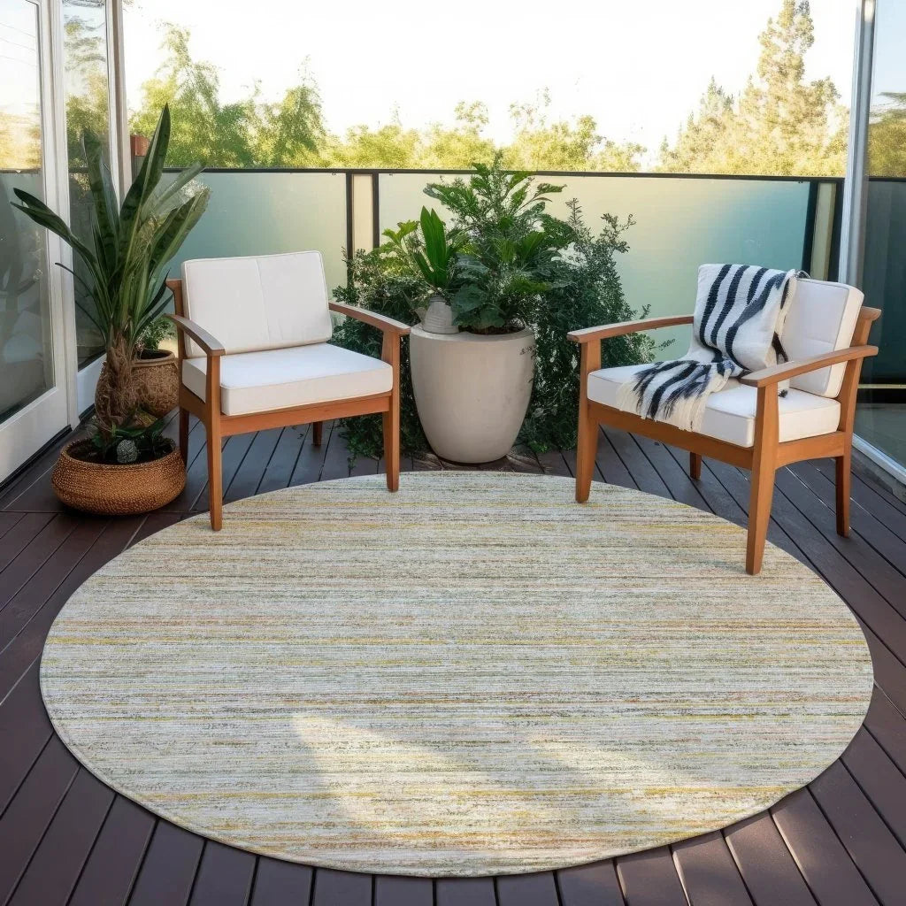 LOOMLAN Rugs Zephyna Green Washable Indoor-Outdoor Rug