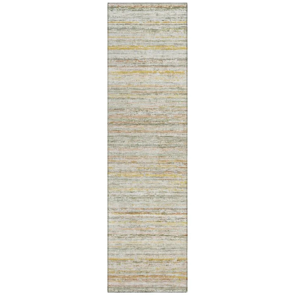 LOOMLAN Rugs Zephyna Green Washable Indoor-Outdoor Rug