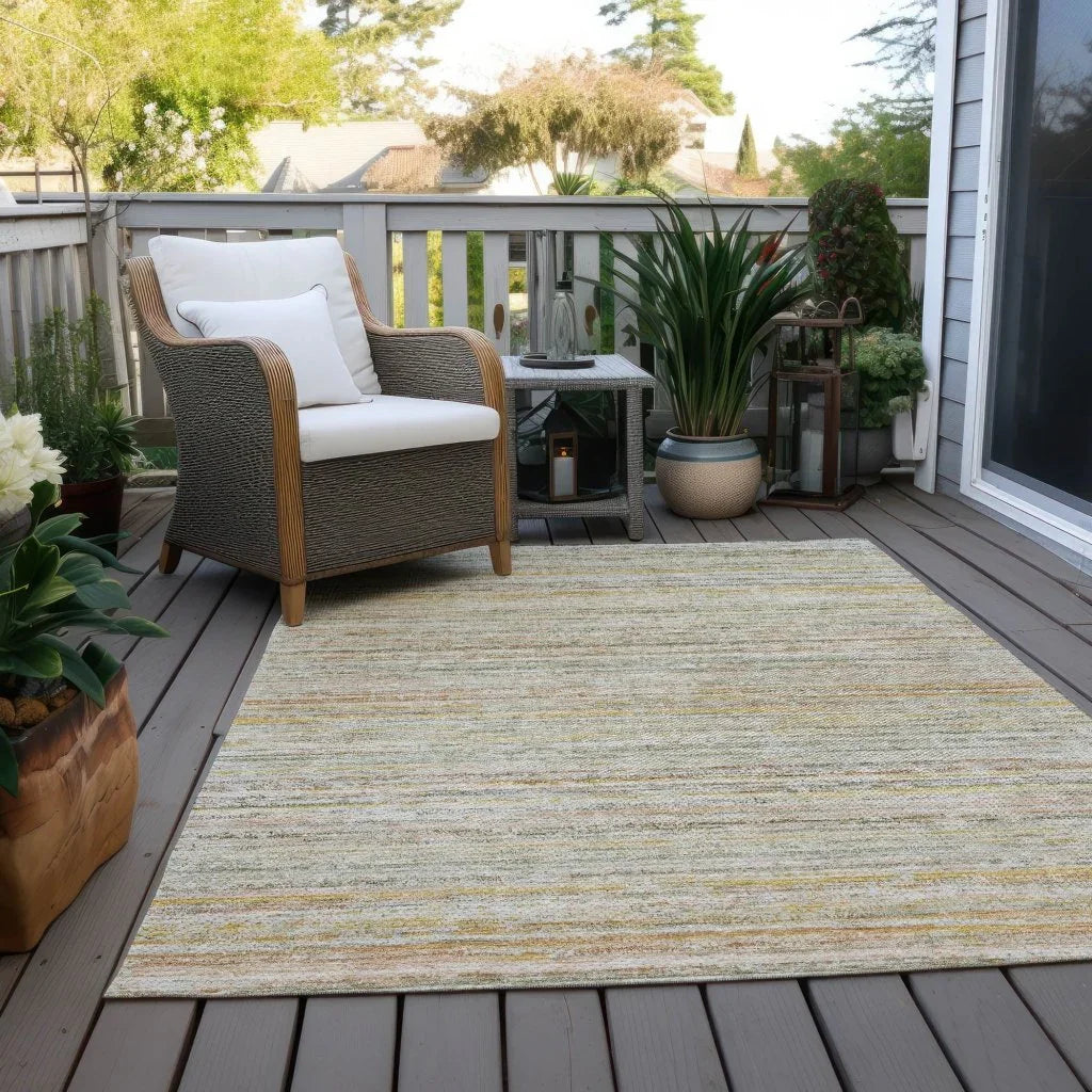 LOOMLAN Rugs Zephyna Green Washable Indoor-Outdoor Rug