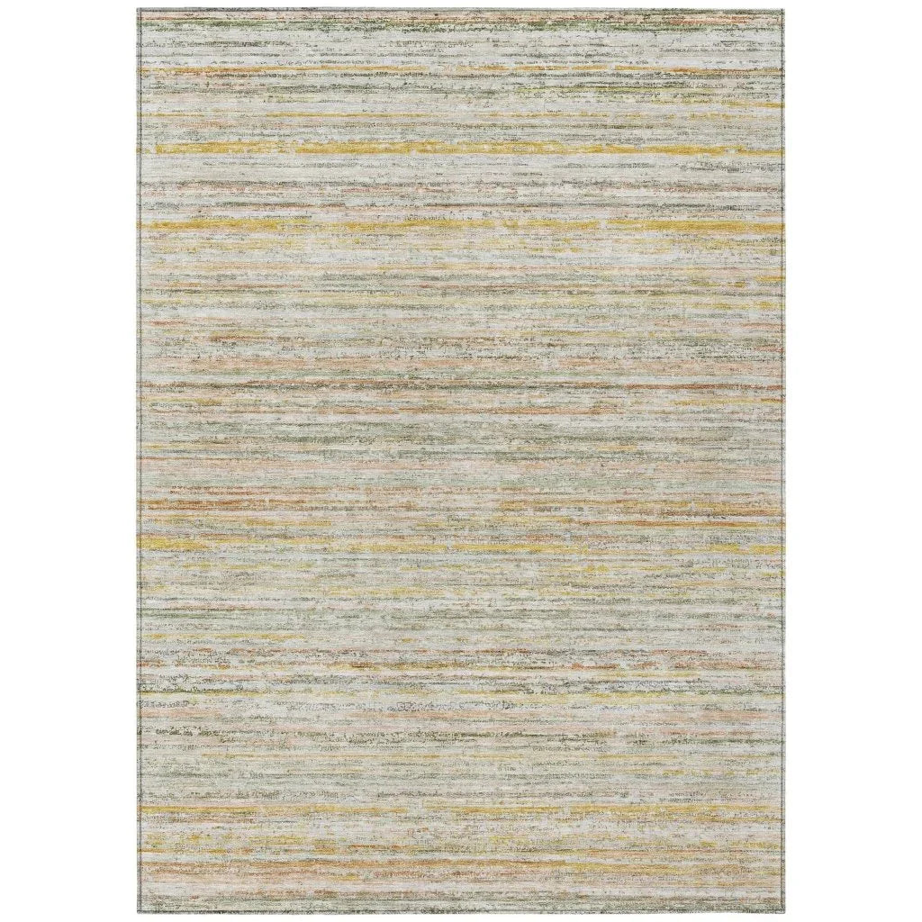 LOOMLAN Rugs Zephyna Green Washable Indoor-Outdoor Rug