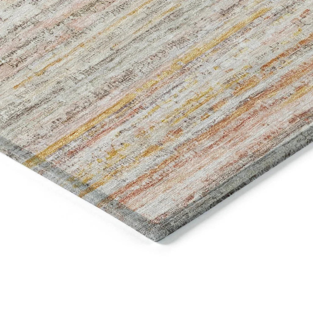 LOOMLAN Rugs Zephyna Orange Washable Indoor-Outdoor Rug