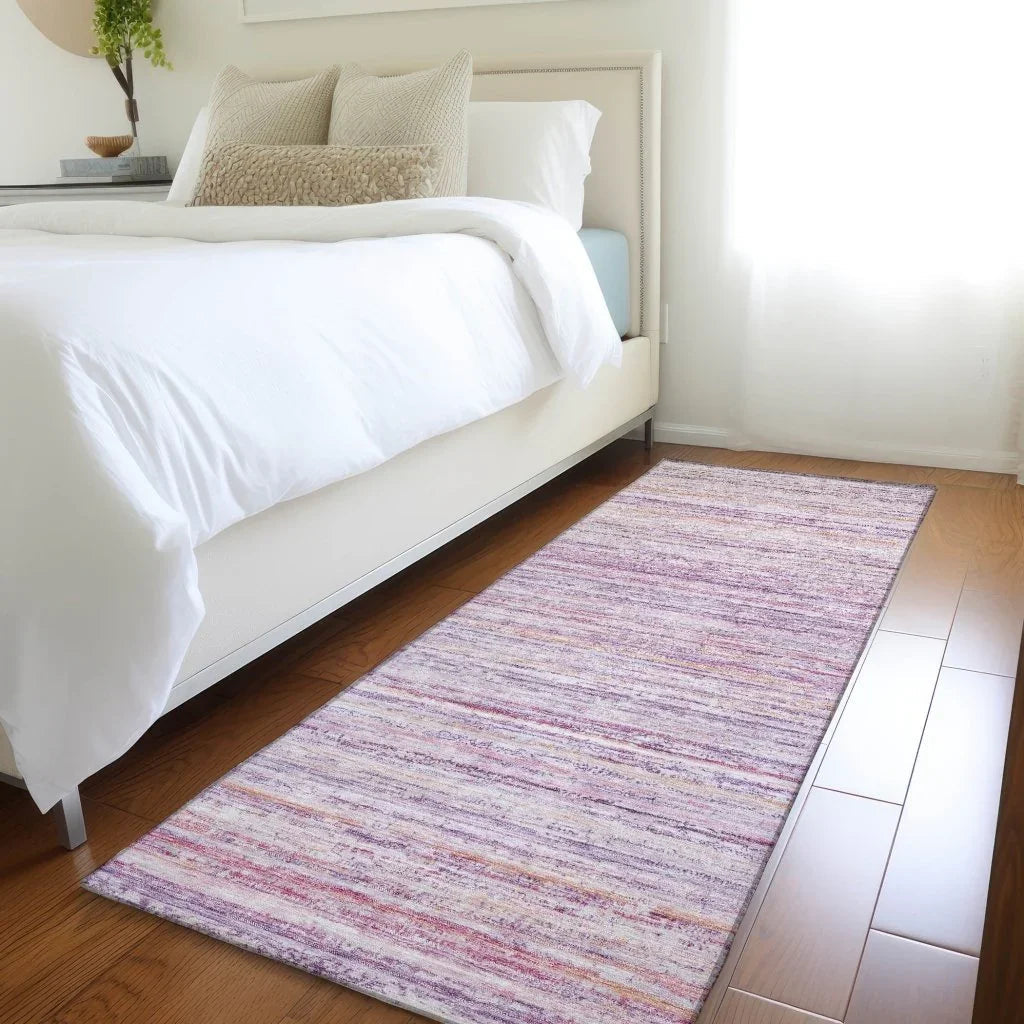 LOOMLAN Rugs Zephyna Pink Washable Indoor-Outdoor Rug
