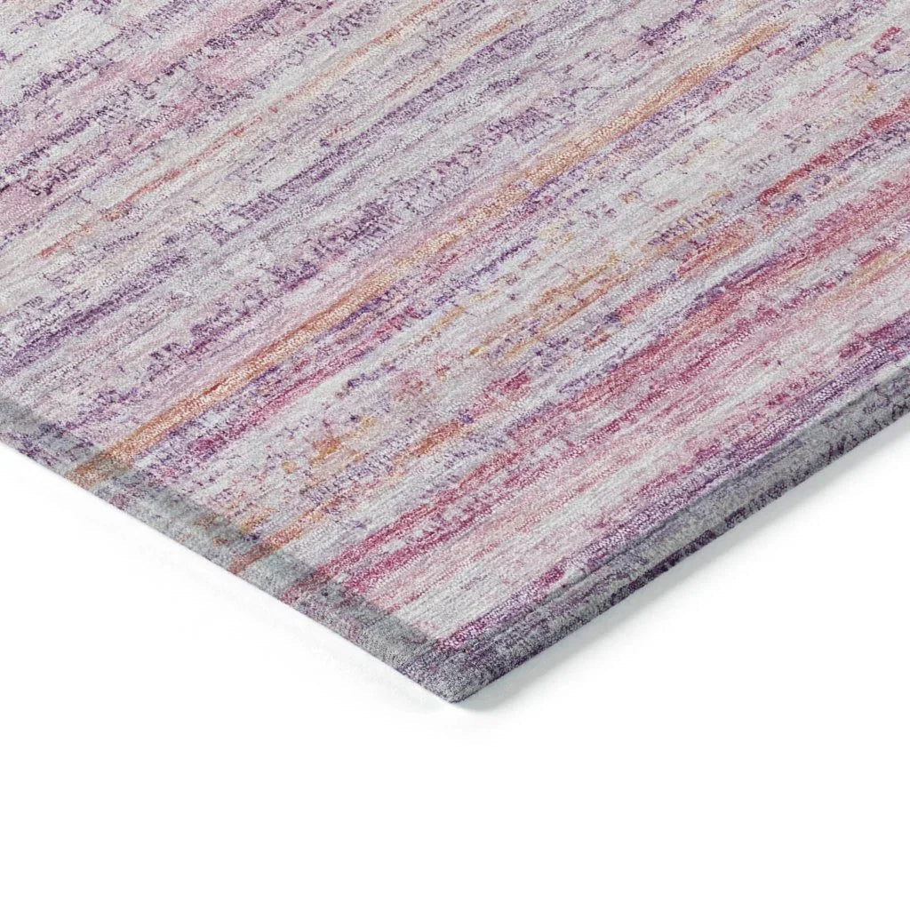 LOOMLAN Rugs Zephyna Pink Washable Indoor-Outdoor Rug