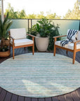 LOOMLAN Rugs Zephyna Teal Washable Indoor-Outdoor Rug