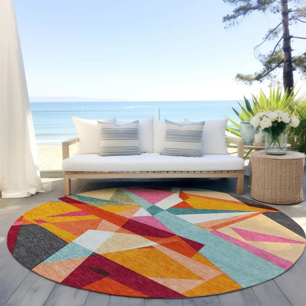 LOOMLAN Rugs Zexture Orange Washable Indoor-Outdoor Rug