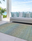 LOOMLAN Rugs Zeyna Blue Washable Indoor-Outdoor Rug