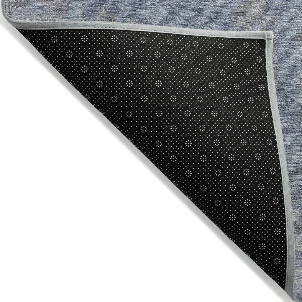 LOOMLAN Rugs Zia Blue Washable Indoor-Outdoor Rug