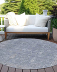 LOOMLAN Rugs Zia Blue Washable Indoor-Outdoor Rug