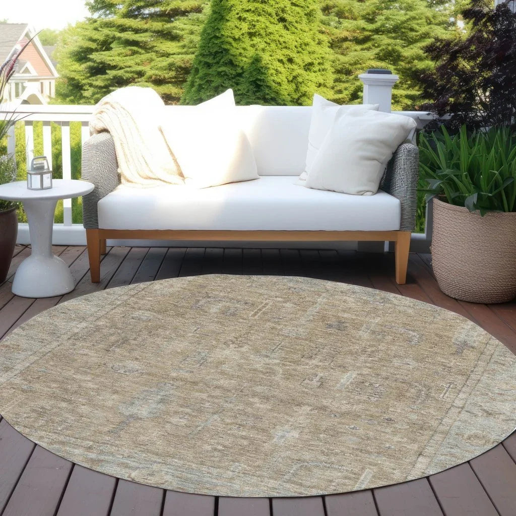 LOOMLAN Rugs Zia Brown Washable Indoor-Outdoor Rug