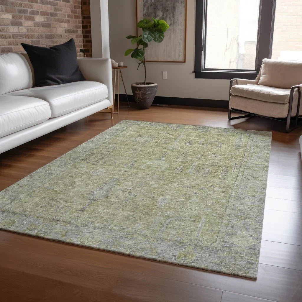 LOOMLAN Rugs Zia Green Washable Indoor-Outdoor Rug