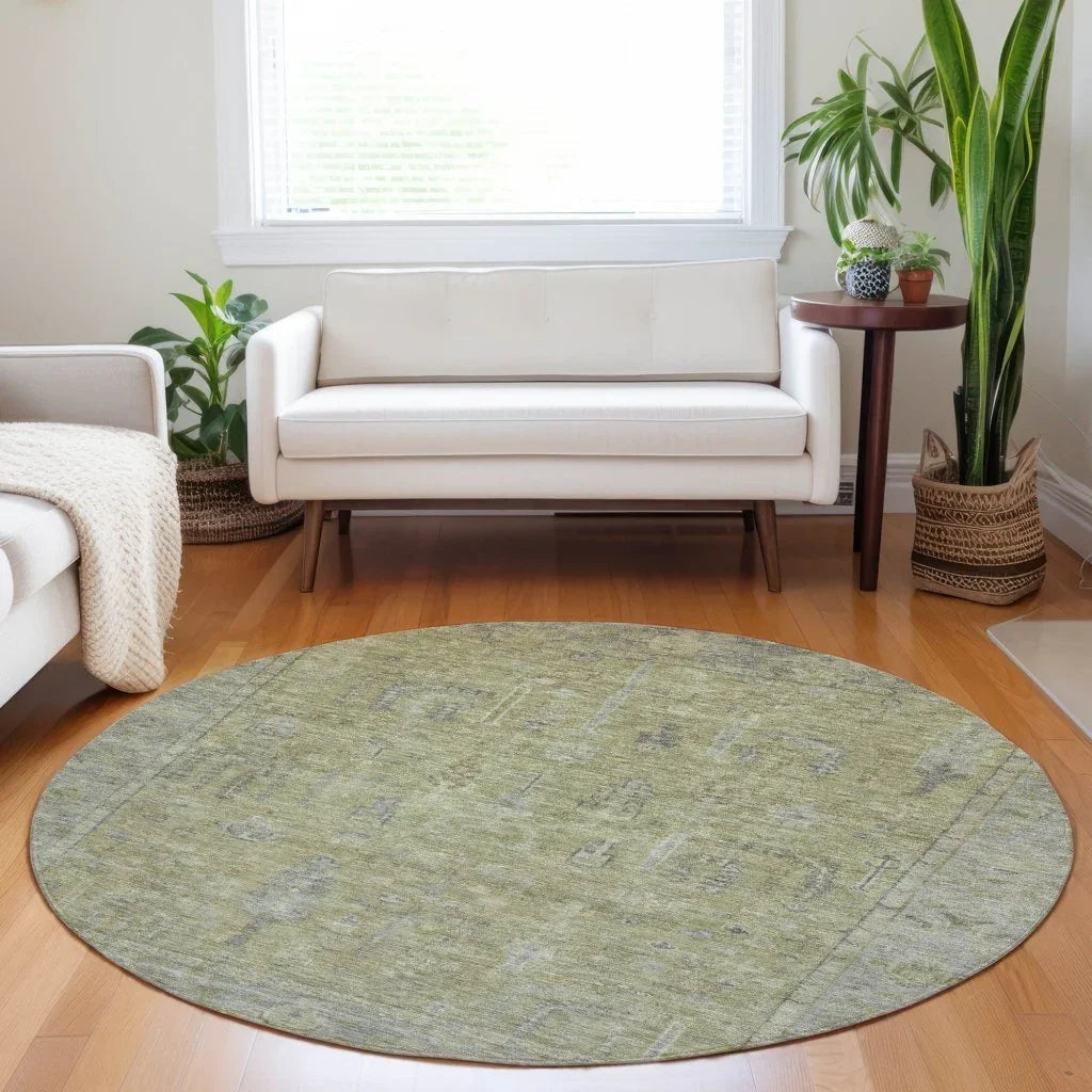 LOOMLAN Rugs Zia Green Washable Indoor-Outdoor Rug