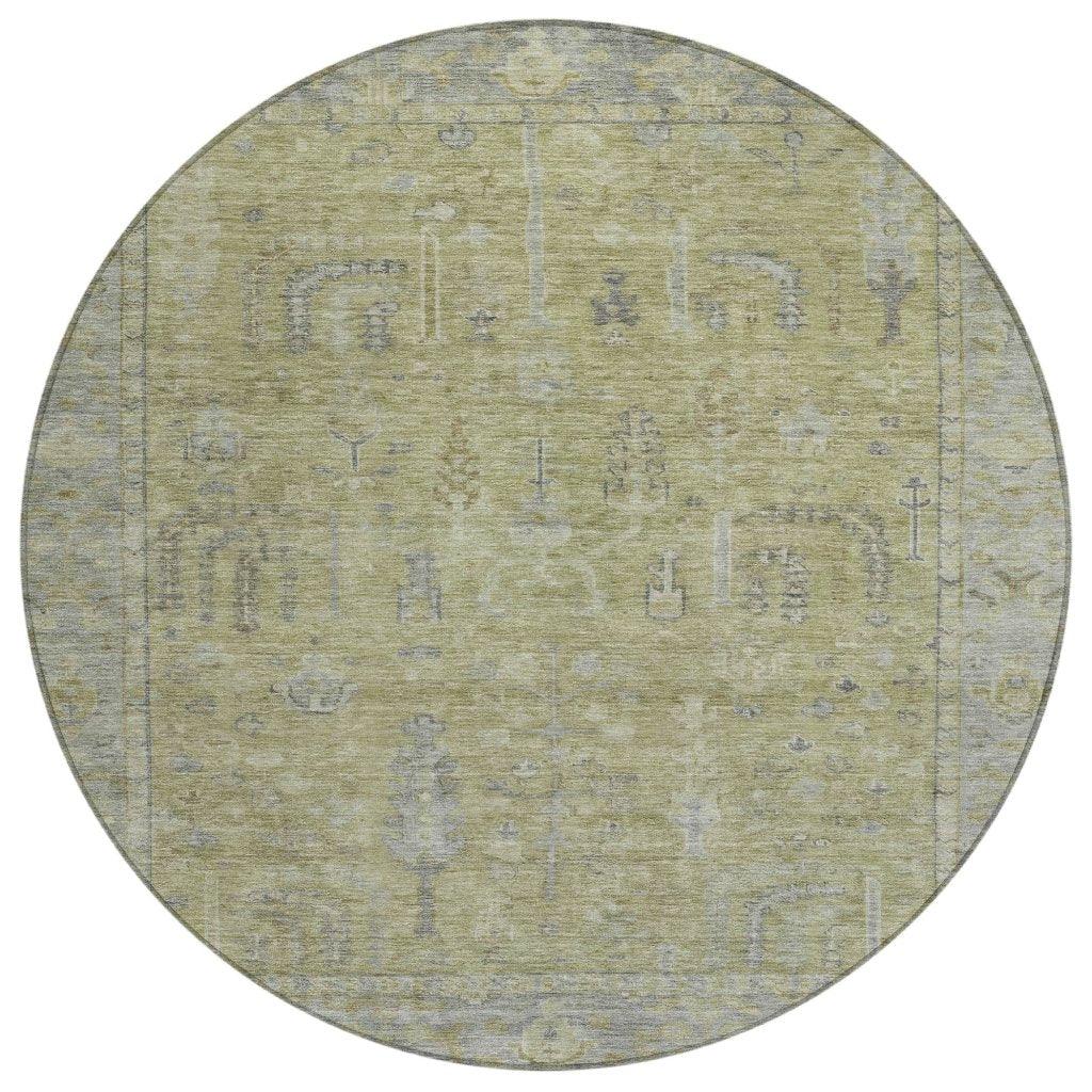 LOOMLAN Rugs Zia Green Washable Indoor-Outdoor Rug