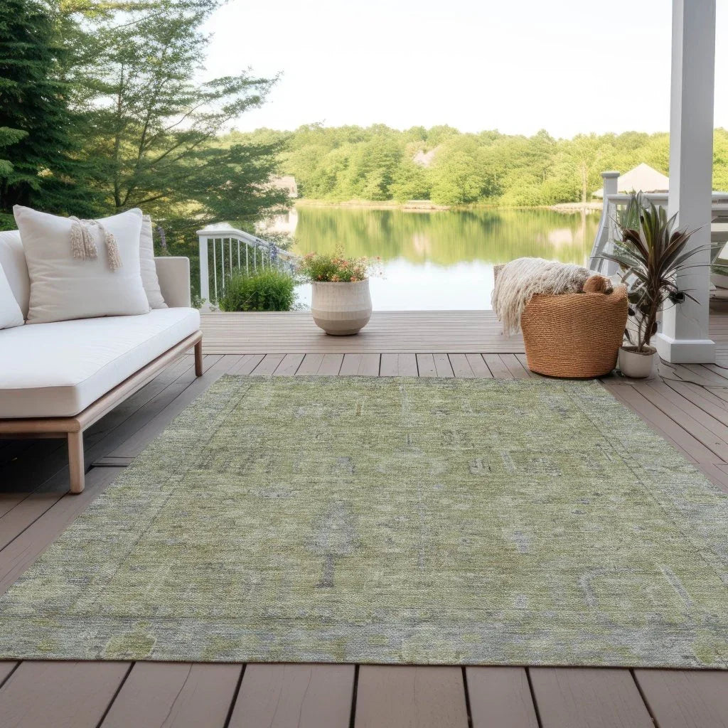 LOOMLAN Rugs Zia Green Washable Indoor-Outdoor Rug