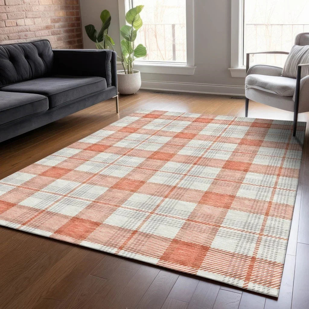 LOOMLAN Rugs Zinara Coral Washable Indoor-Outdoor Rug