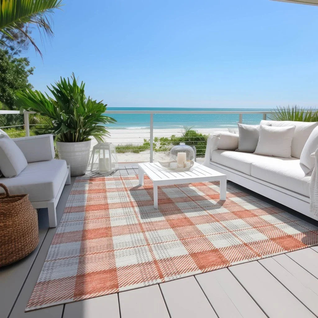 LOOMLAN Rugs Zinara Coral Washable Indoor-Outdoor Rug
