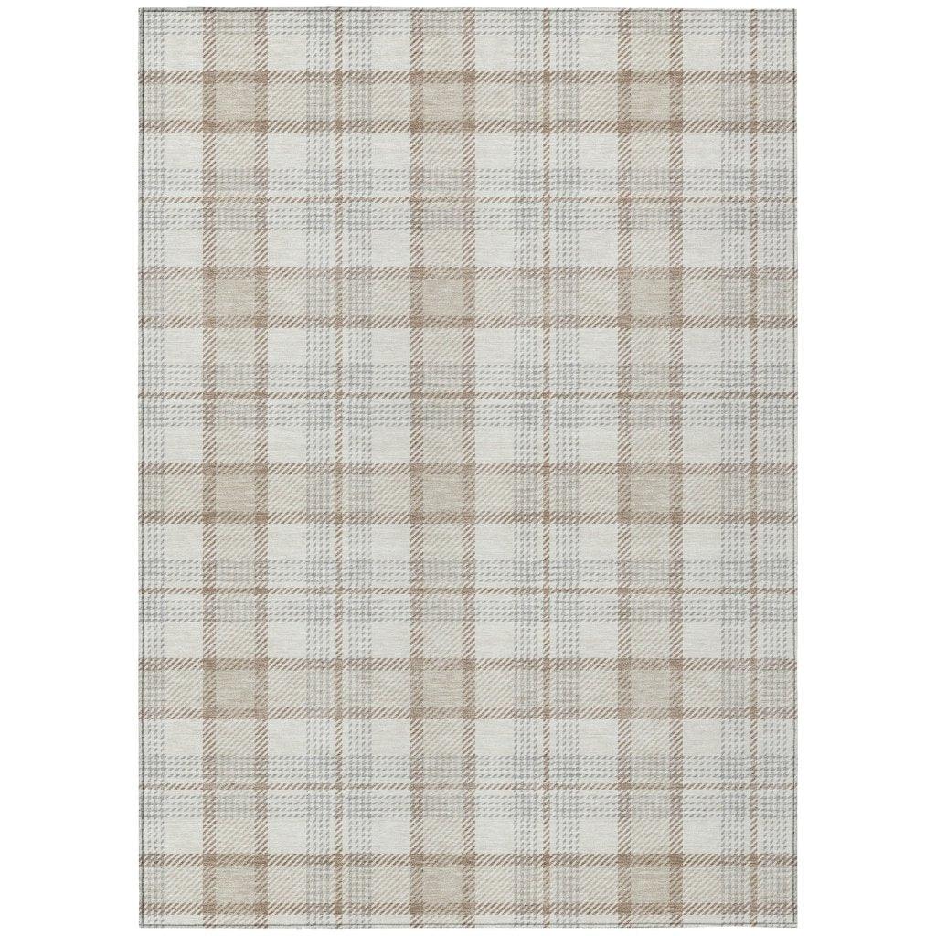LOOMLAN Rugs Zinara Ivory Washable Indoor-Outdoor Rug