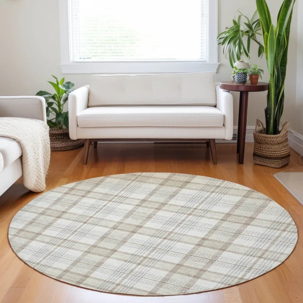 LOOMLAN Rugs Zinara Ivory Washable Indoor-Outdoor Rug