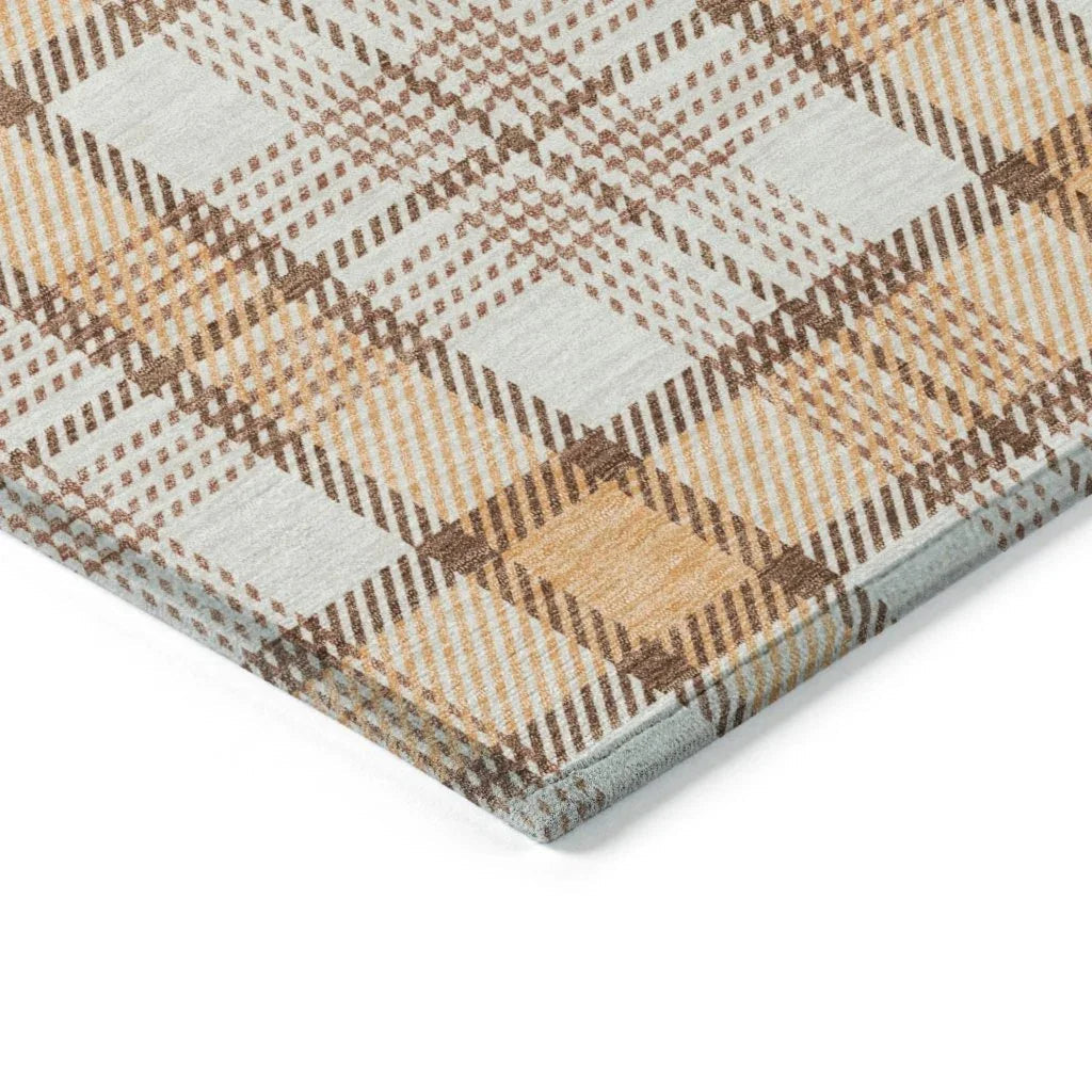 LOOMLAN Rugs Zinara Orange Washable Indoor-Outdoor Rug
