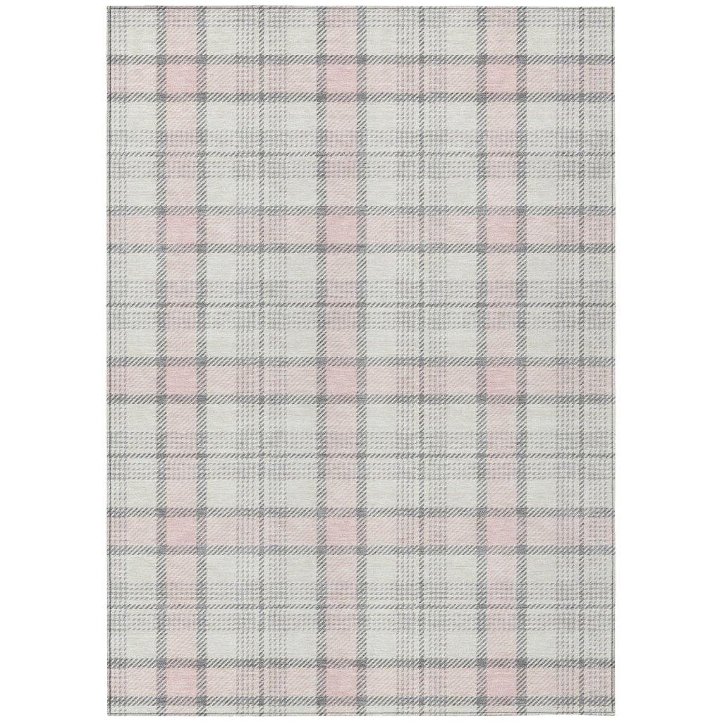 LOOMLAN Rugs Zinara Pink Washable Indoor-Outdoor Rug