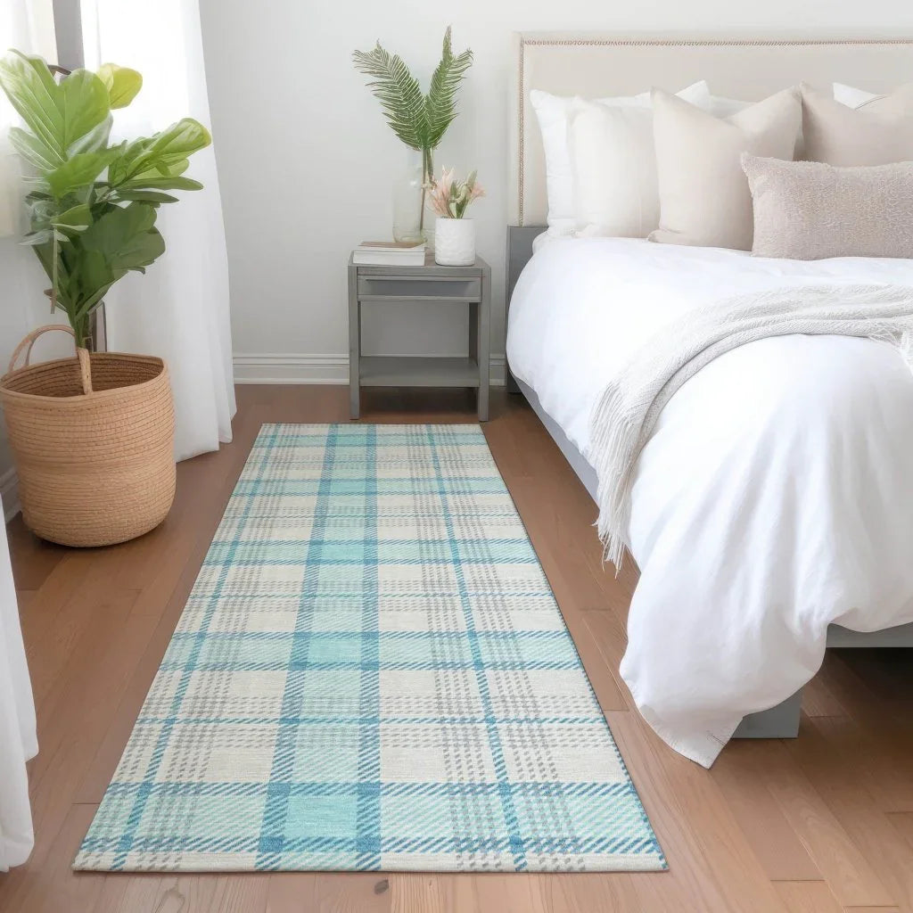 LOOMLAN Rugs Zinara Teal Washable Indoor-Outdoor Rug