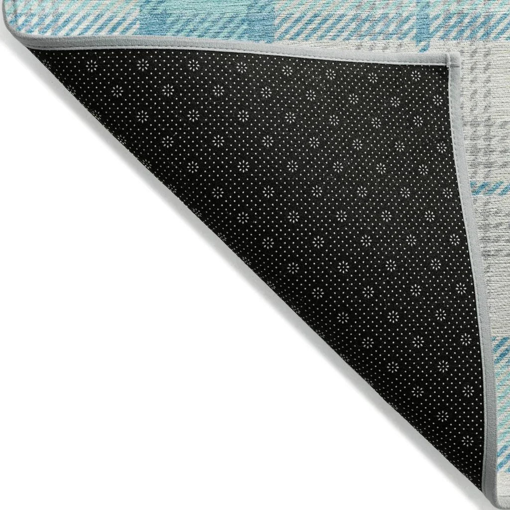 LOOMLAN Rugs Zinara Teal Washable Indoor-Outdoor Rug