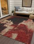 LOOMLAN Rugs Zireya Red Washable Indoor-Outdoor Rug
