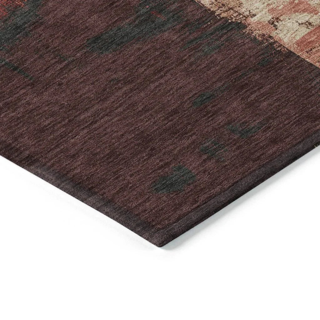 LOOMLAN Rugs Zireya Red Washable Indoor-Outdoor Rug