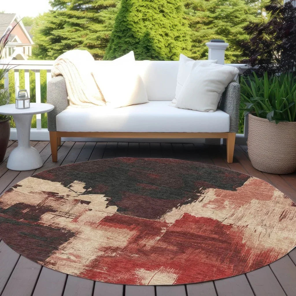 LOOMLAN Rugs Zireya Red Washable Indoor-Outdoor Rug