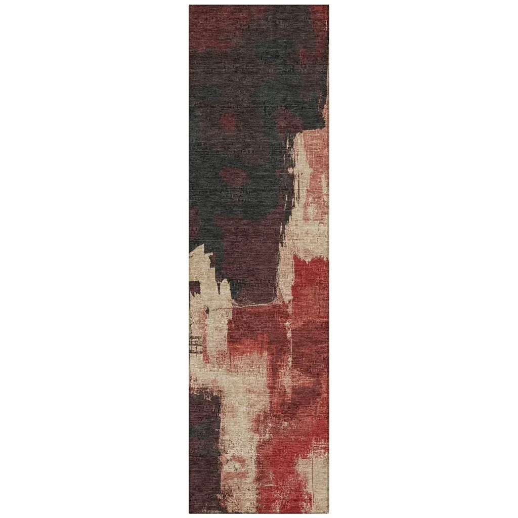 LOOMLAN Rugs Zireya Red Washable Indoor-Outdoor Rug