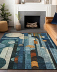LOOMLAN Rugs Ziva Blue Washable Indoor-Outdoor Rug