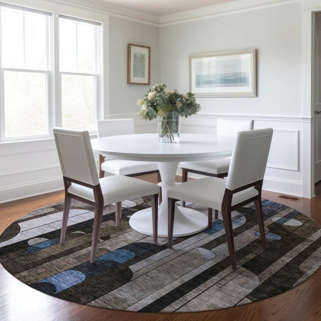LOOMLAN Rugs Ziva Brown Washable Indoor-Outdoor Rug