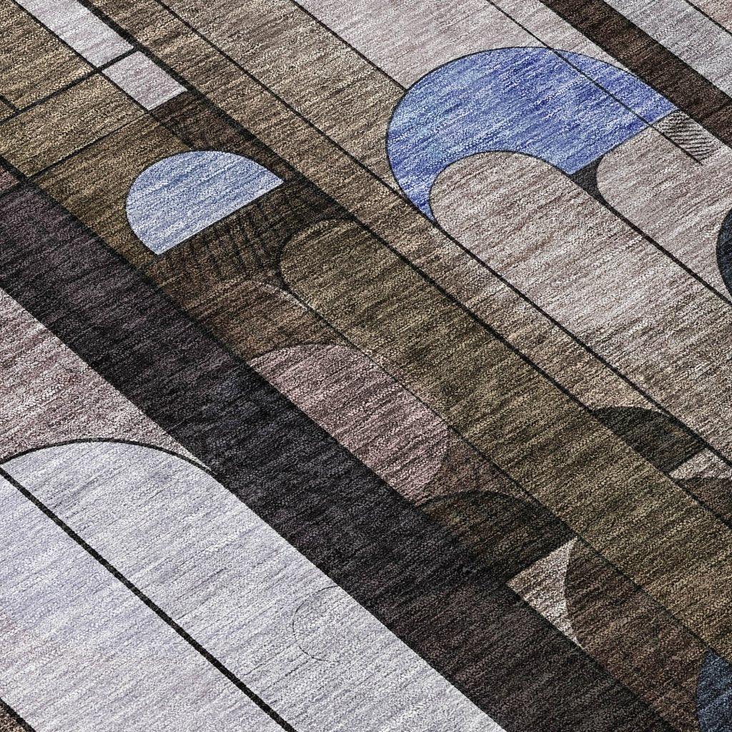 LOOMLAN Rugs Ziva Brown Washable Indoor-Outdoor Rug