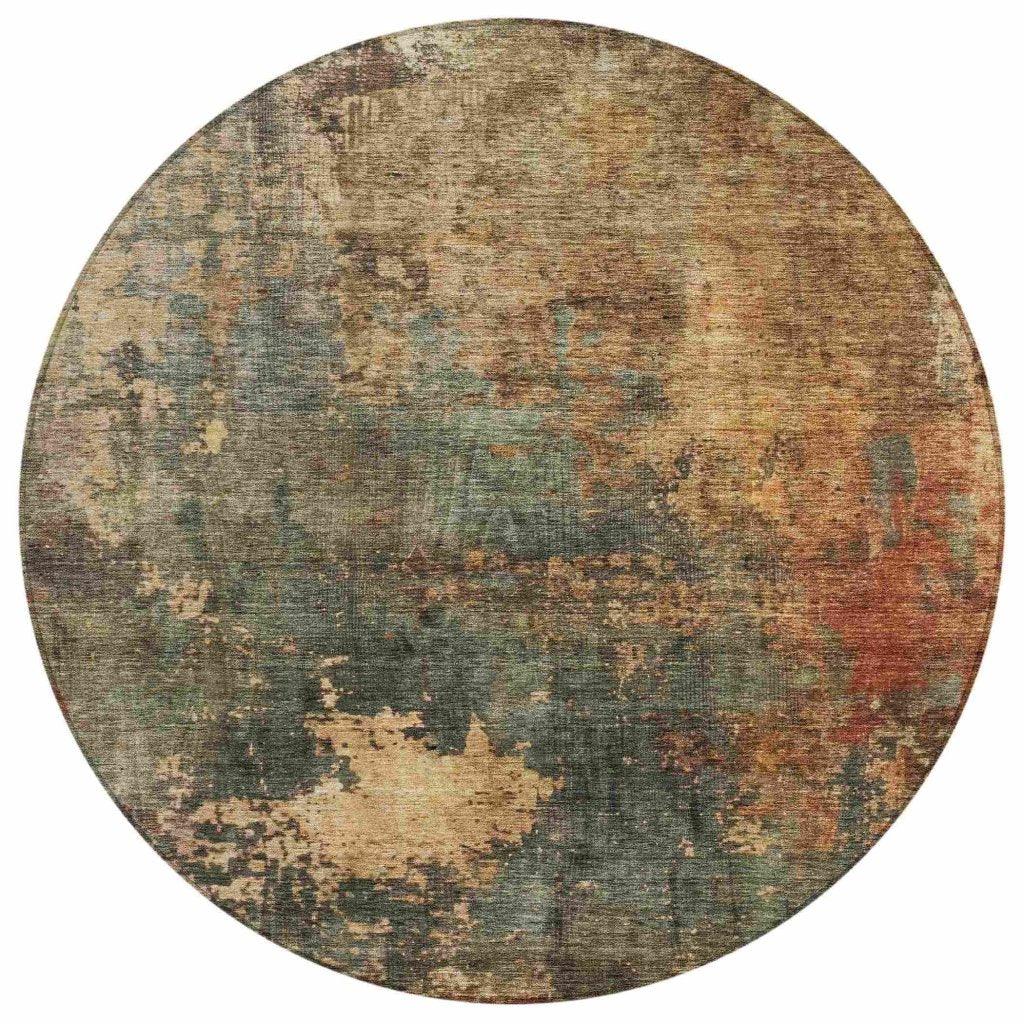 LOOMLAN Rugs Zuleya Green Washable Indoor-Outdoor Rug