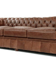 108" Caramel Brown Leather Chesterfield Sofa Made to Order - Uptown Sebastian