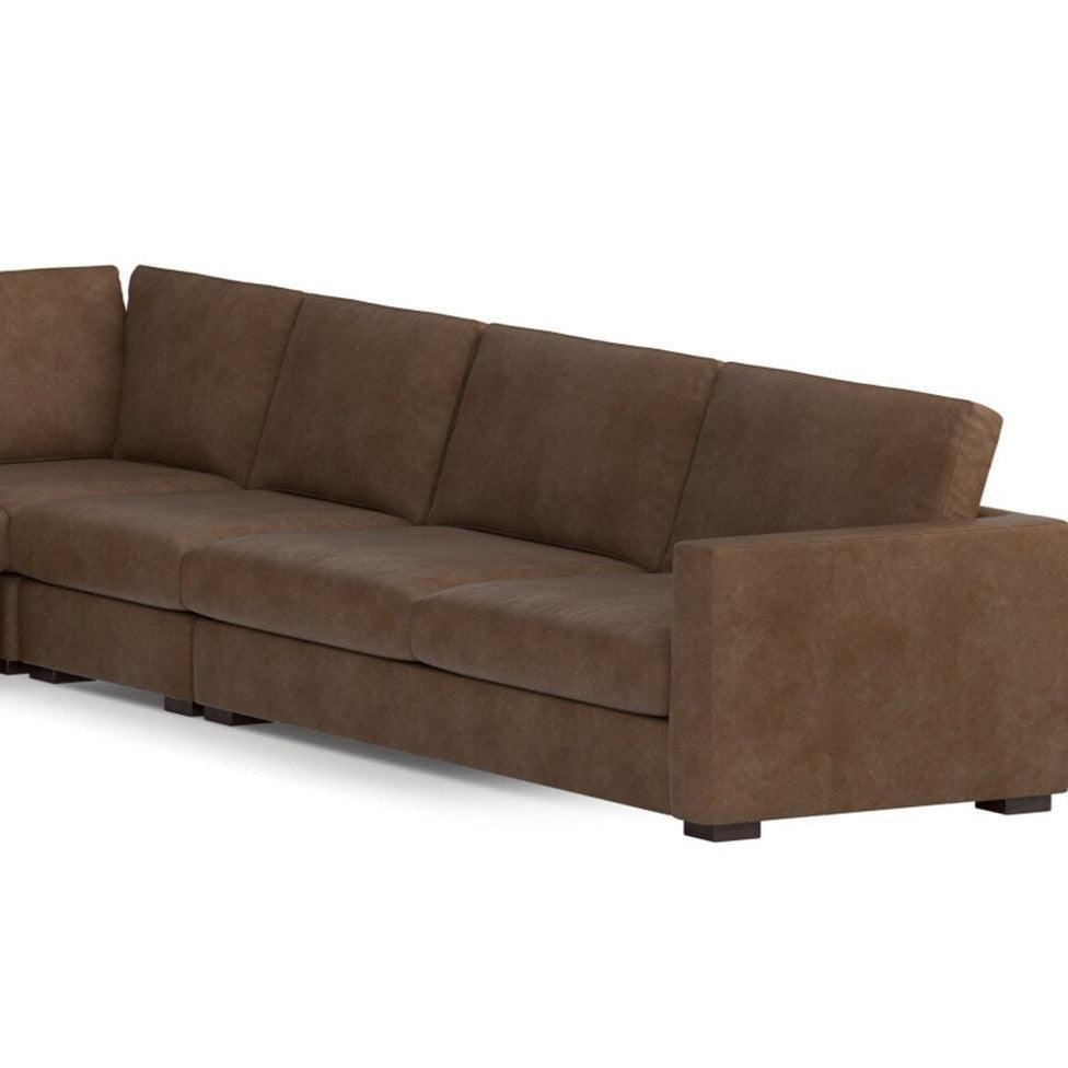 157&quot; Alabama Reversible L-Shaped Leather Sectional Sofa Made to Order - Uptown Sebastian