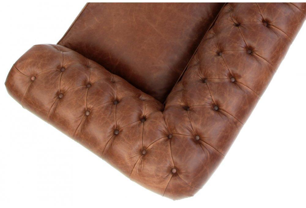 88" Caramel Brown Chesterfield Leather Sofa Made to Order - Uptown Sebastian