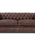 88" Vintage Brown Chesterfield Leather Sofa Made to Order - Uptown Sebastian