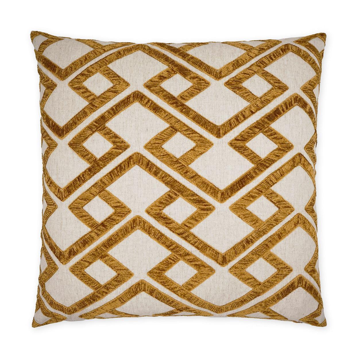 Accolade Amber Geometric Gold Large Throw Pillow With Insert - Uptown Sebastian