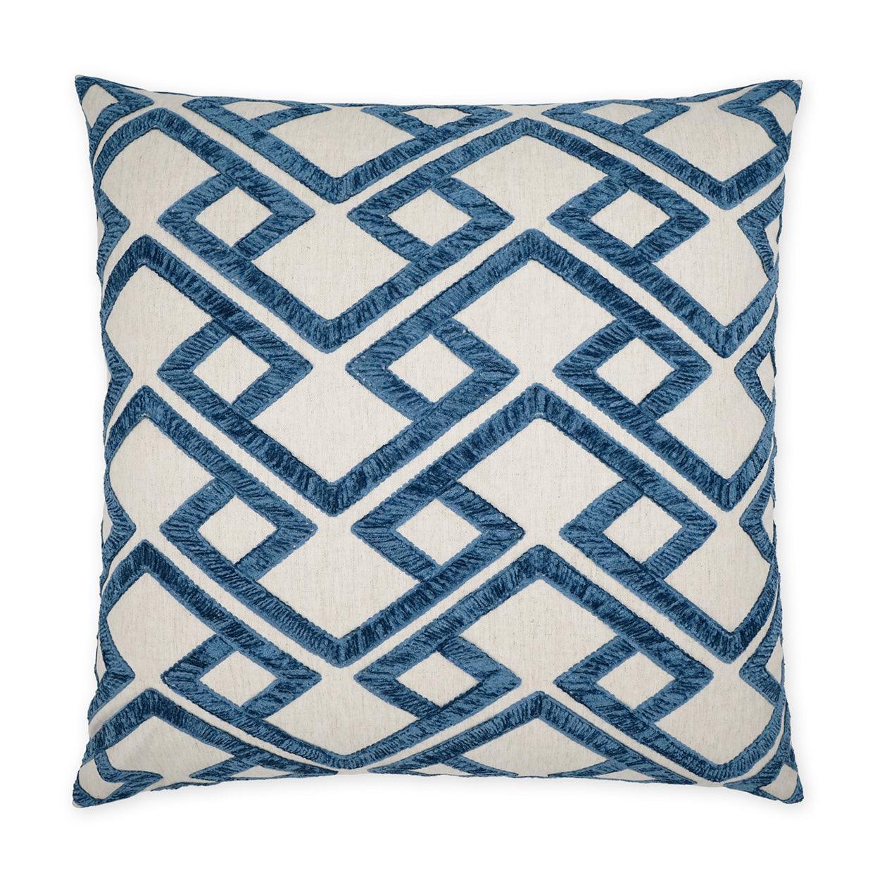 Accolade Blue Geometric Blue Large Throw Pillow With Insert - Uptown Sebastian