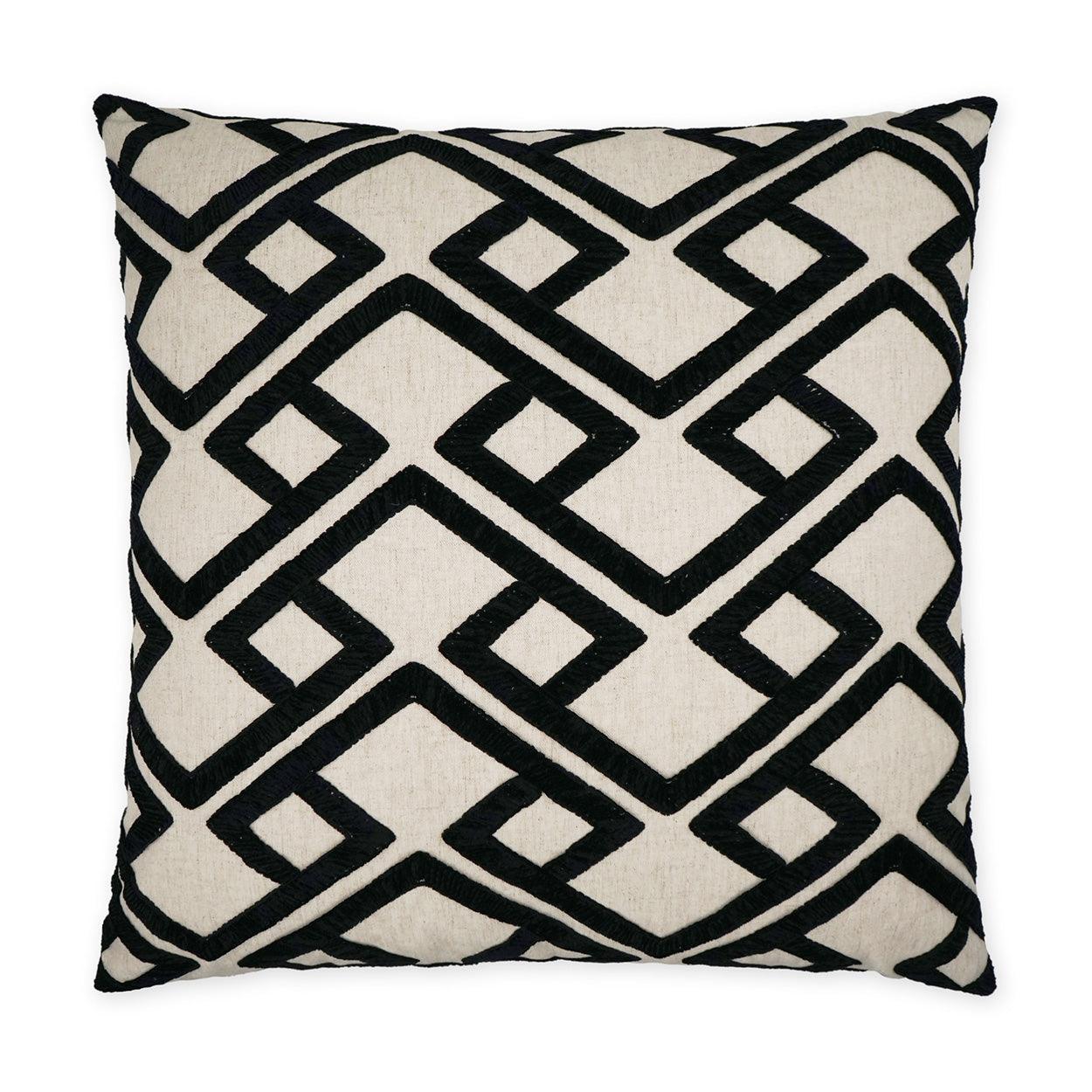 Accolade Onyx Geometric Black Large Throw Pillow With Insert - Uptown Sebastian