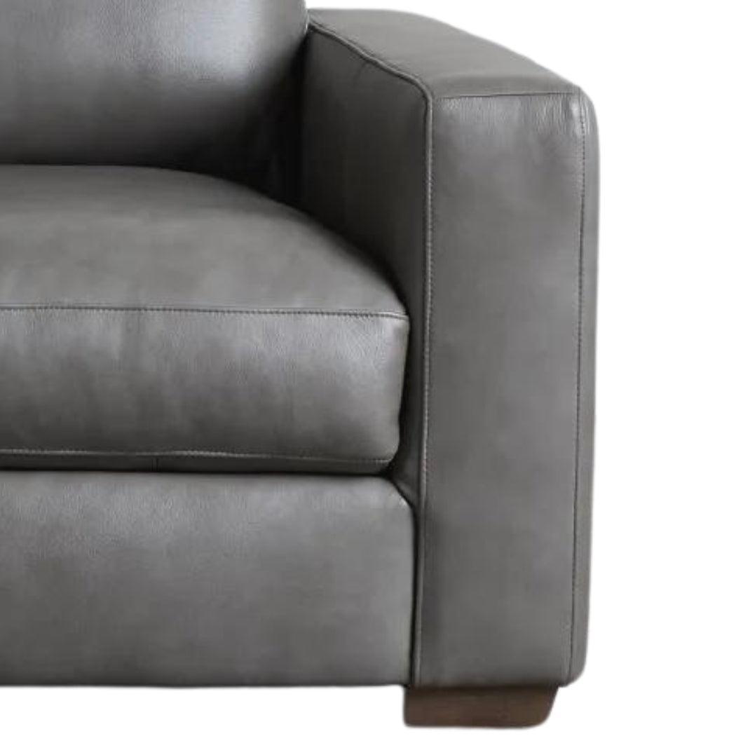 Alabama High Back Leather Sofa Dark Gray Made In the USA - Uptown Sebastian