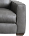 Alabama High Back Leather Sofa Dark Gray Made In the USA - Uptown Sebastian